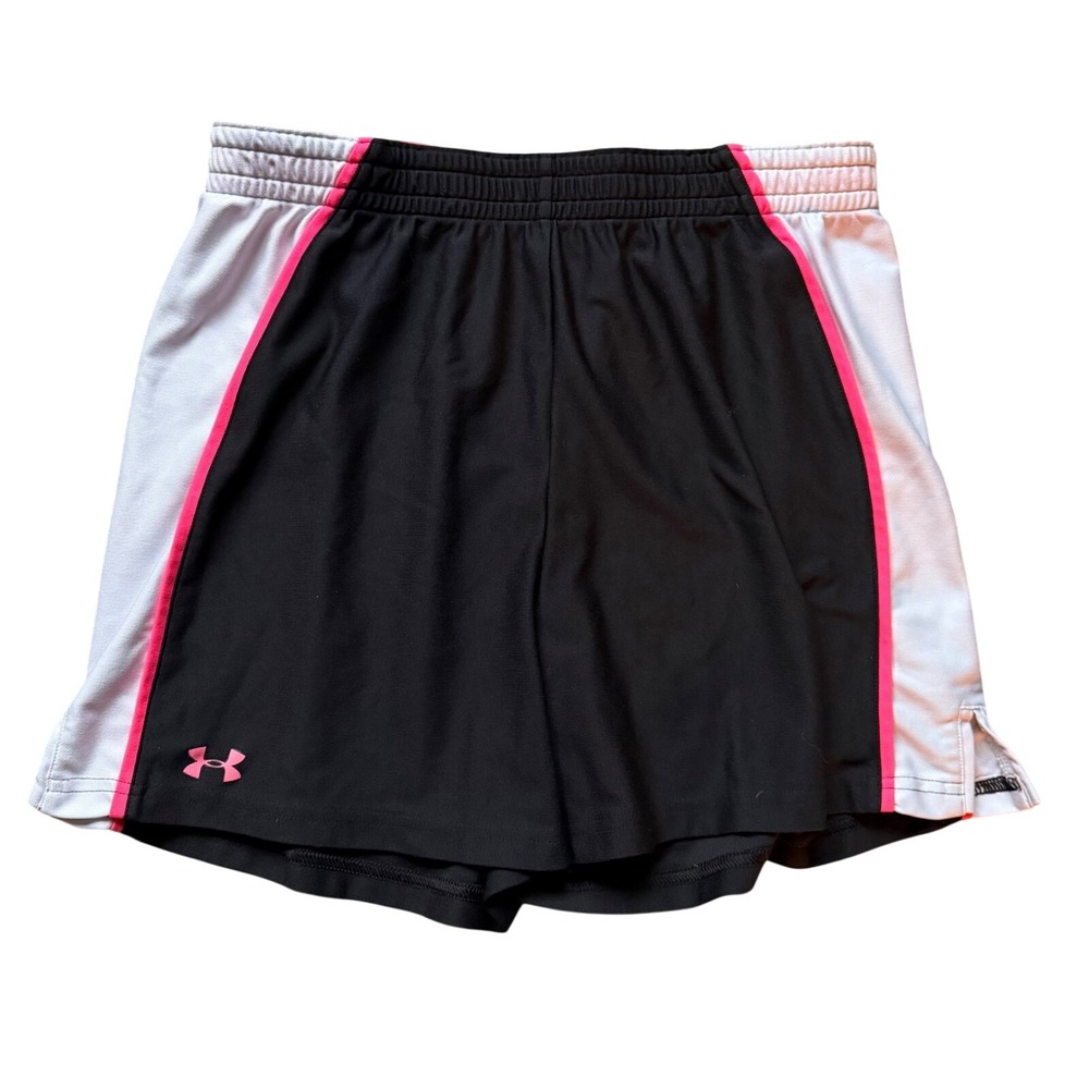 Under Armour Athletic Shorts Black Pink HeatGear Loose Track Neon Women Medium